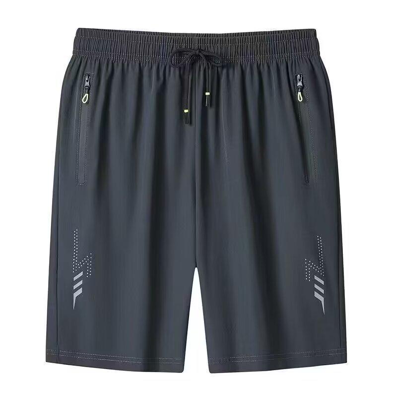 Pánské rychleschnoucí basketbalové šortky z ledového hedvábí - ležérní střih, volné, nadměrná velikost