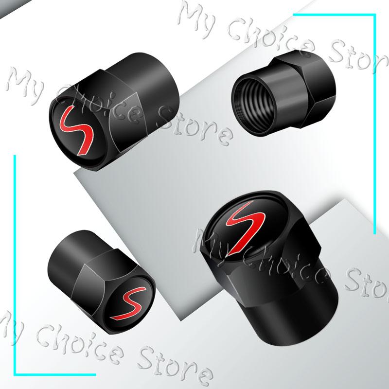 4Pcs/set Metal Alloy S Emblem Car Wheel Tire Valve Stem Caps For Mini Cooper S Logo John Cooper Works R55 R53 R52 F55 F54 F60 Rdxzk11