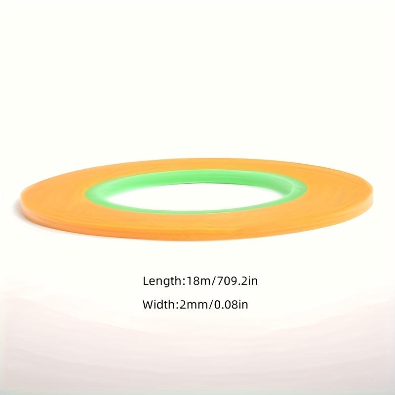 18m/70.92in High-Adhesion Model Painting Tape - Ultra Fine, No-Residue, Hand-Tearable Masking & Covering Tape for DIY Projects, Orange with Green Core