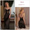 Good Morning with You: Small Size Sexy Suspenders Pajamas with Chest Pad Lace Ice Silk Nightdress Long Dress To Ankle Super Long