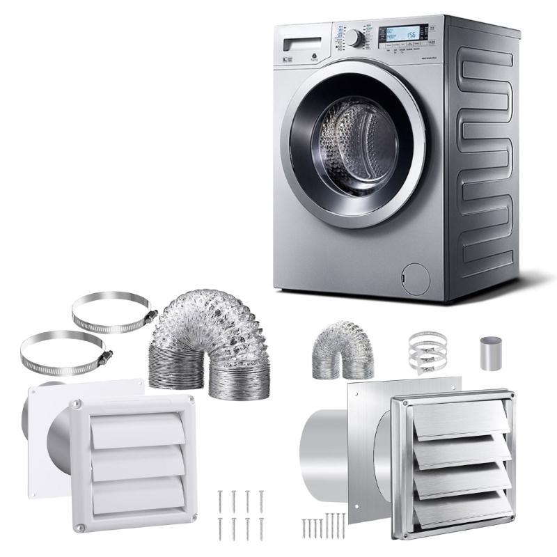 652F 4Inch Dryer Vent Kits Through Wall with Hose/Duct Connectors/Plate Dryer Vent Hose Connectors Wall Ducting Kits Easy to Use