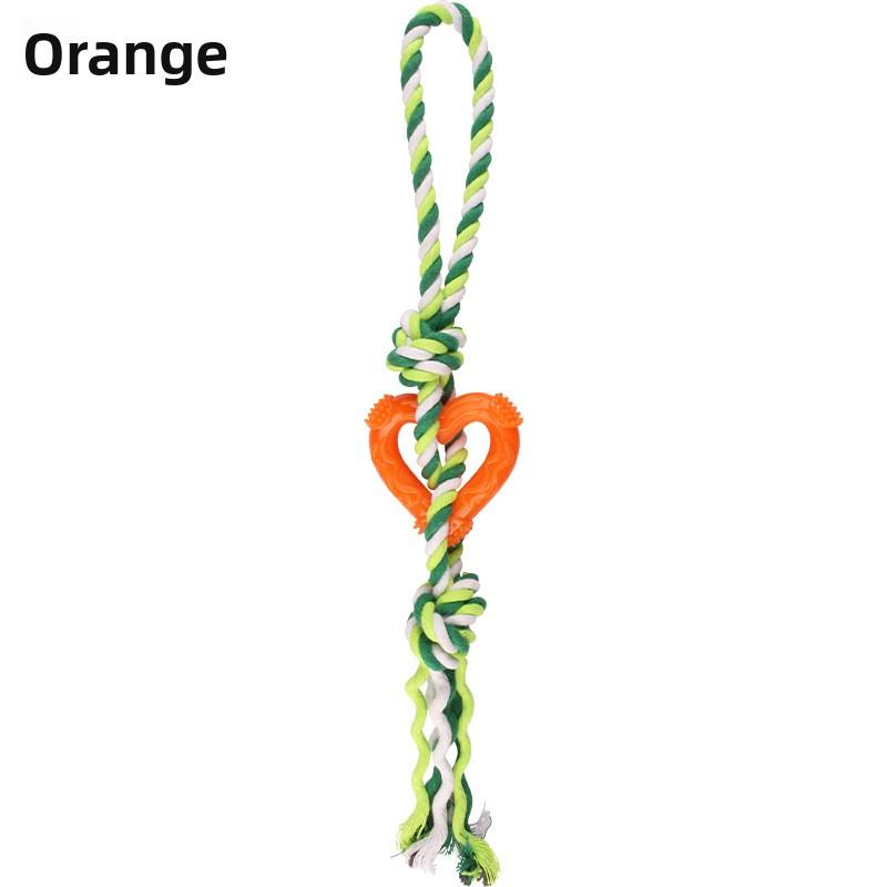 

Pet Toy Cotton Rope, Heart-shaped Drawstring, Grindable Teeth Rope Knot, Training, Self-entertainment and Boredom Dog Toy Set оранжевый
