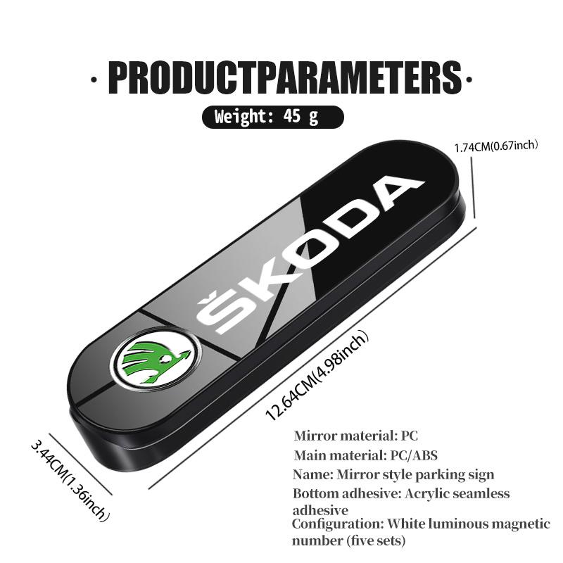 AAAJF1 For Skoda Fashion Car Temporary Parking Phone Number Plate Park Tool Accessories Kodiaq Fabia Kamiq Karoq Octavia 2 3 Rapid