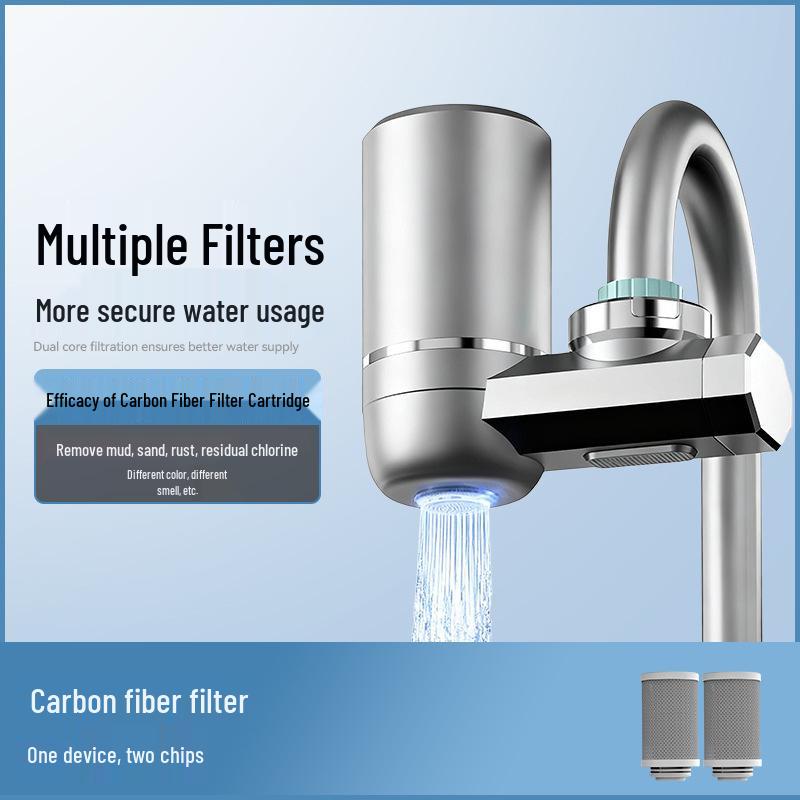 Smart Digital Faucet Water Purifier & Scale Inhibitor - Tap Filter for Kitchen & Bathroom, Detachable & Washable.