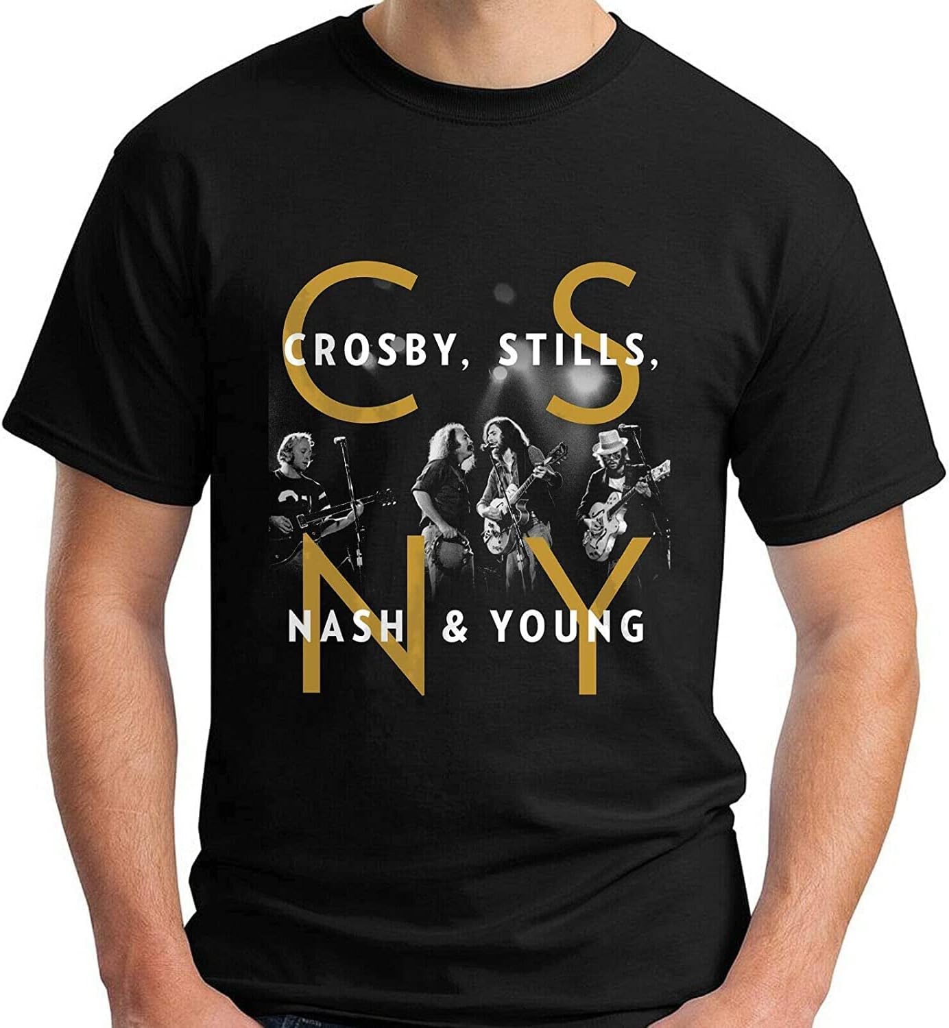 Crosby Stills Nash & Young - Csny Band Black T-Shirt Size S-5Xl XL чёрный