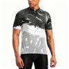 Men's Crew Neck Printed Zipper Breathable Quick Dry Short Sleeve Cycling Jersey with Abstract Pattern for Outdoor Sports Activities