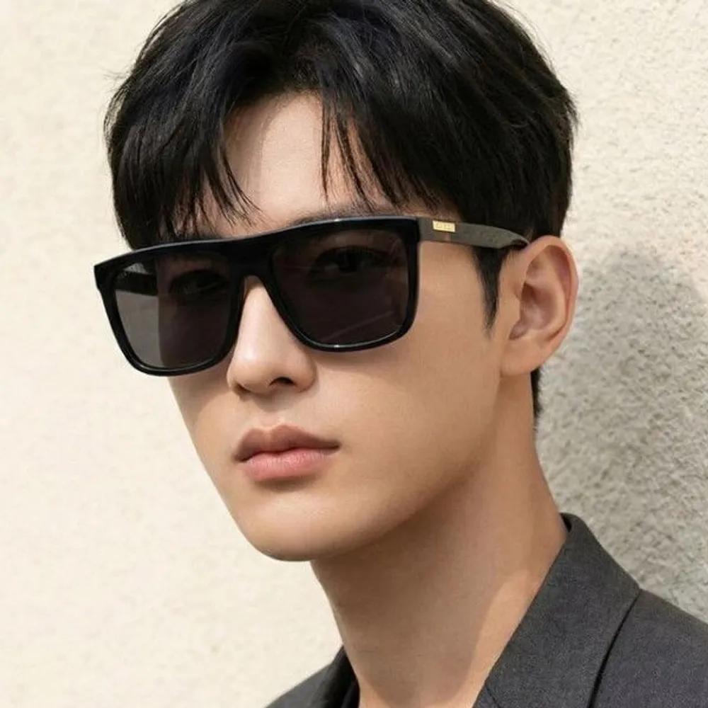 

[Gucci] Sunglasses GG0748S 001 Black Square Horn-rimmed Glasses Men s Women s Daily Fashion