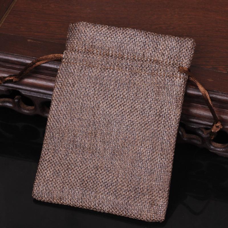 Custom Printed Linen Drawstring Sachet Bag for Jewelry Packaging and Storage