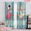 2pcs,2D Plane Printing Minimalist Curtains Female Dance Polyester Woven (without Rod) Home Decor Perfect for Bedroom, Office,