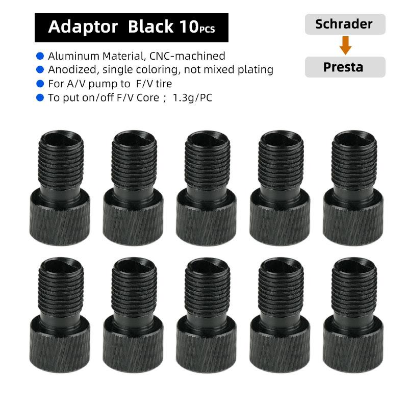 Presta Valve Adaptor for Schrader Pump F/V Valve Core Fitting Tool 2 In 1 Bicycle Nozzle Convertor Aluminum Anodized