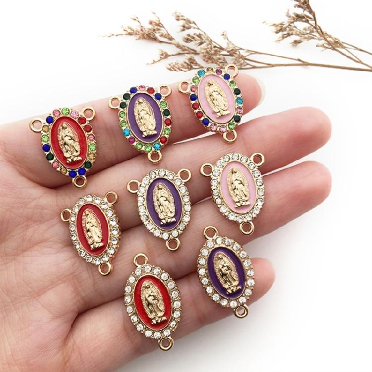 Zinc Alloy Charms Ellipse Virgin Mary Charms Pendant For DIY Fashion Necklace