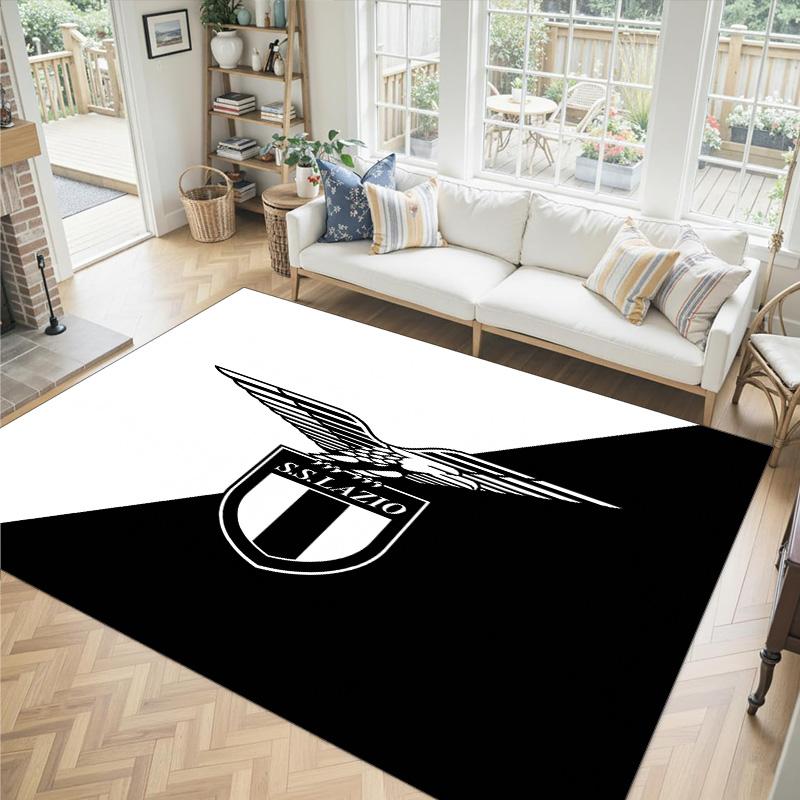 Lazio FC Design Crystal Velvet Carpet Cozy Non?Slip Printed Rug For Bedroom Living Room Entrance