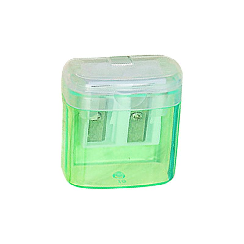 Double Hole Garbage Bin Type PS Plastic Pencil Sharpener for Primary School Students Gifts Stationery and Pencil Sharpener
