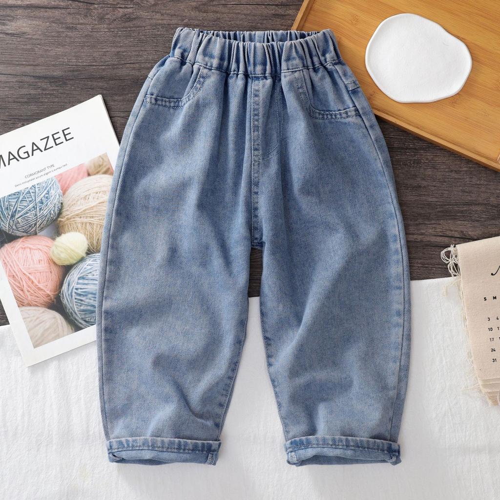 Kids Clothes Spring Boys Blue Jeans Casual Cartoon Trousers Children Jeans Soft Denim Pants