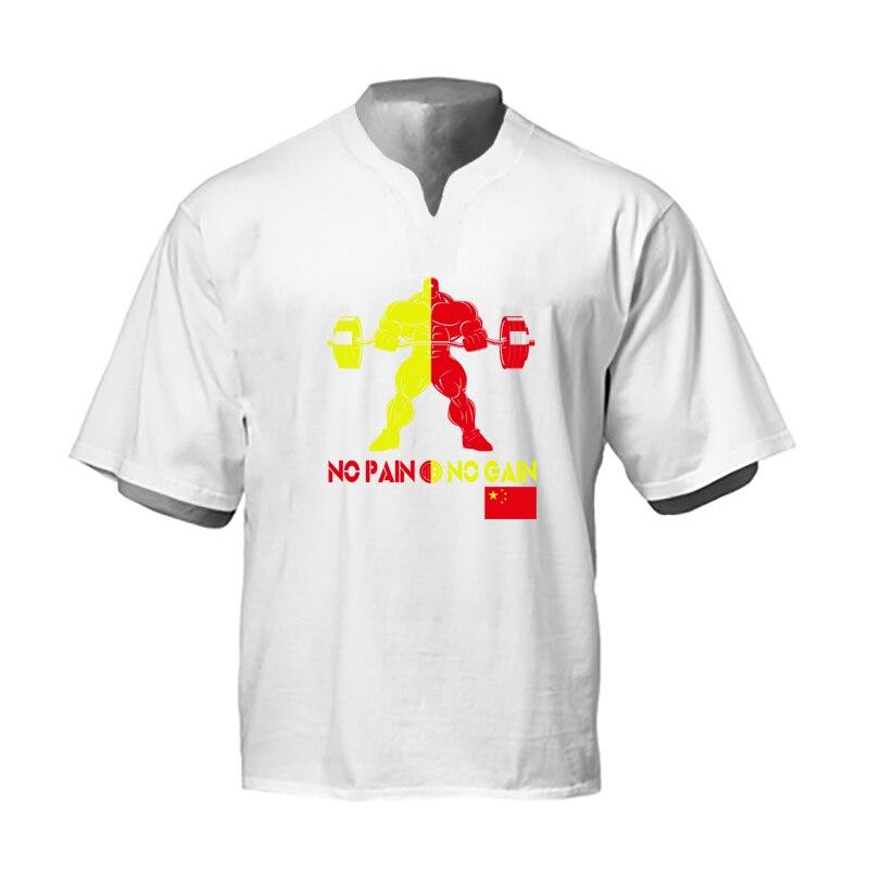 

Muscleguys Летняя уличная печать Повседневная футболка с короткими рукавами для фитнеса и спорта большого размера XXL белый