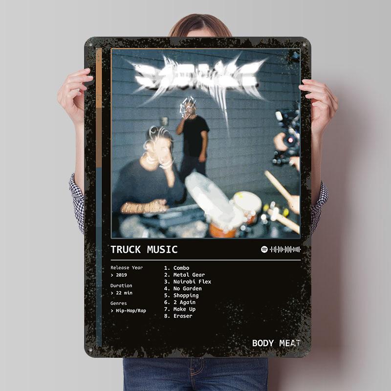 

Truck Music 2019 Album By Body Meat Metal Poster Customized Wall Art Retro Vintage Tinplate Signs for Living Room Decoration 7.9x11.8In(20x30cm)