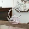 ZISIZ Glass Tea Ceremony Kettle with Pink Butterfly Lid