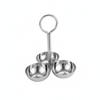ThreeCompartment Stainless Steel Snack Stand with Bowls Polished Serving Bowl