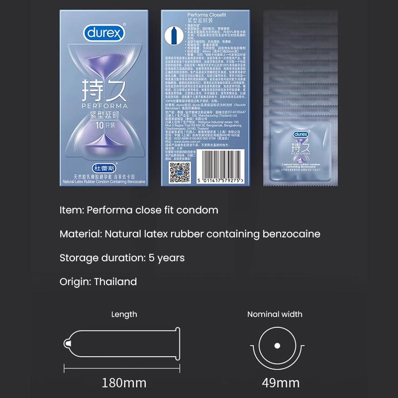 Durex Performa Closefit Condom Extend Time with Benzocaine 10PCS/PACK