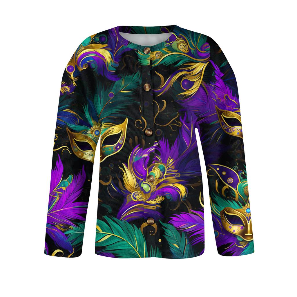 Dámská módní pletená svetrová bunda s dlouhým rukávem a zapínáním na knoflíky