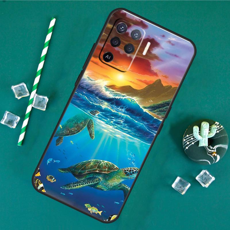Sea Turtle Phone Case For Oppo A18 A38 A58 A78 A98 A40 A60 A80 A91 A15 A17 A74 A94 A54 A57S A16 A76 A96