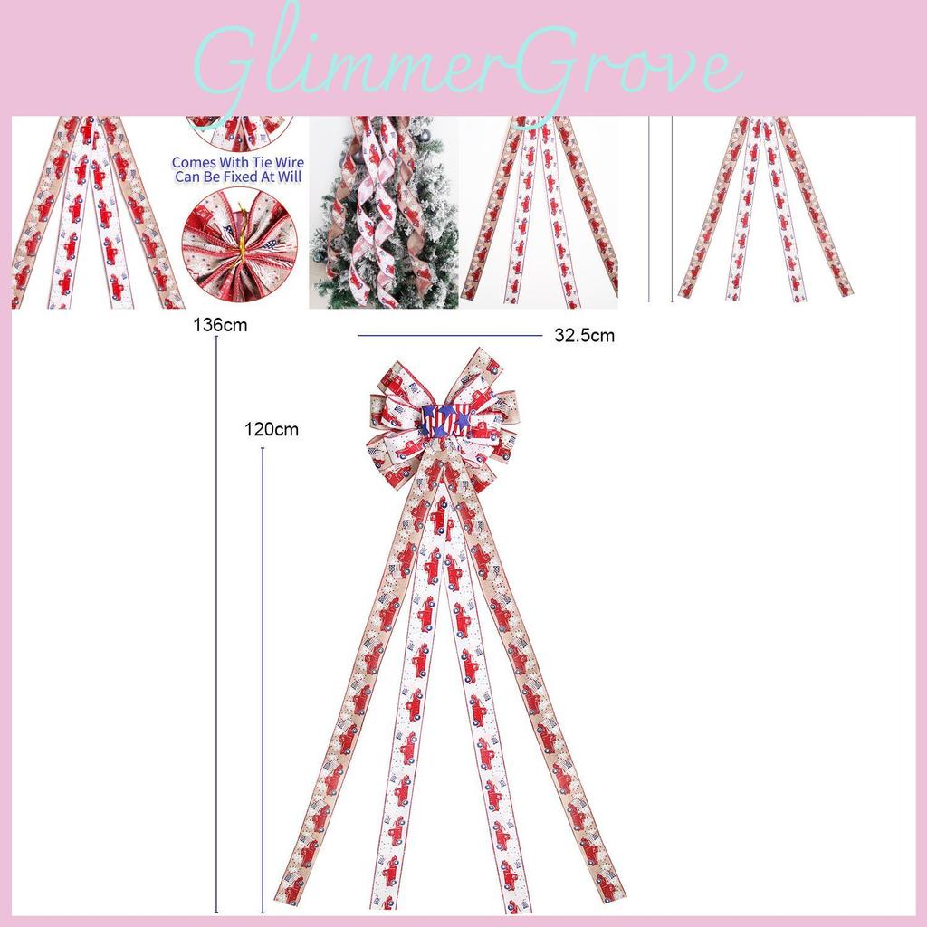 Colorful Cartoon Style American Independence Bow Indoor Decoration For Festive Christmas
