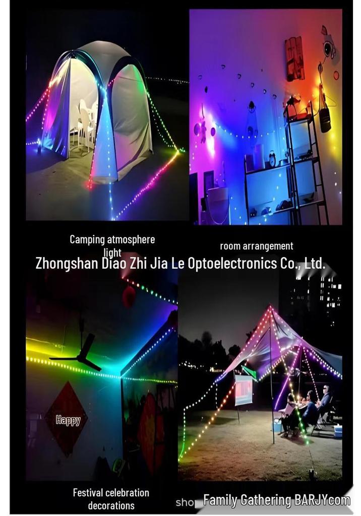 Waterproof Colorful LED 5V USB App-Controlled Flowing Curtain Light Strip
