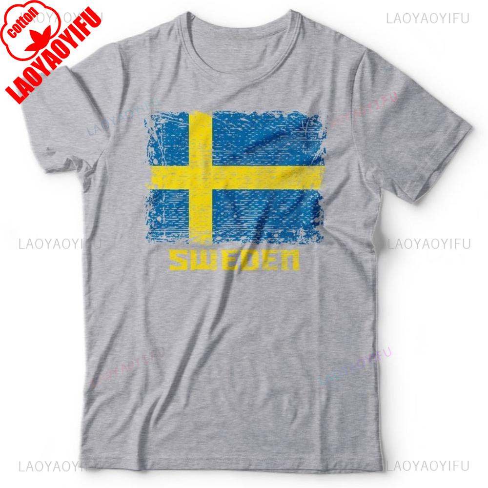 Sweden Graphic T Shirts Sweden Day Nationality Patriotic Gift for Swedish Cool High Quality Cotton Tee Shirt Woman Man Clothes S