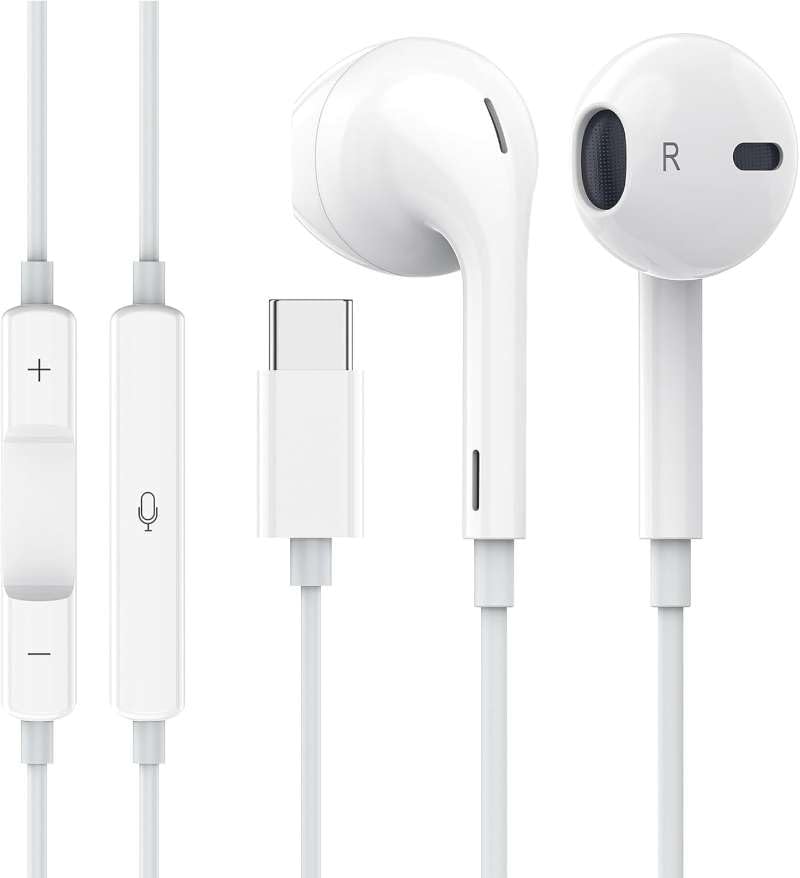 

Compatible with Usb c Earphones with Volume C Can Make Comfortable to Wear [New Edition] Earphones, Type-C Earphones, Wired, білий