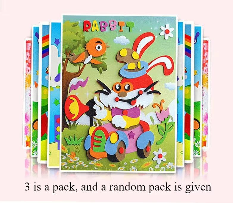 

Наклейка 1 шт. Трехмерная паста для рисования, детские игрушки, детский сад, ручная работа, набор материалов для самостоятельного изготовления, головоломка для раннего образования 3PCS