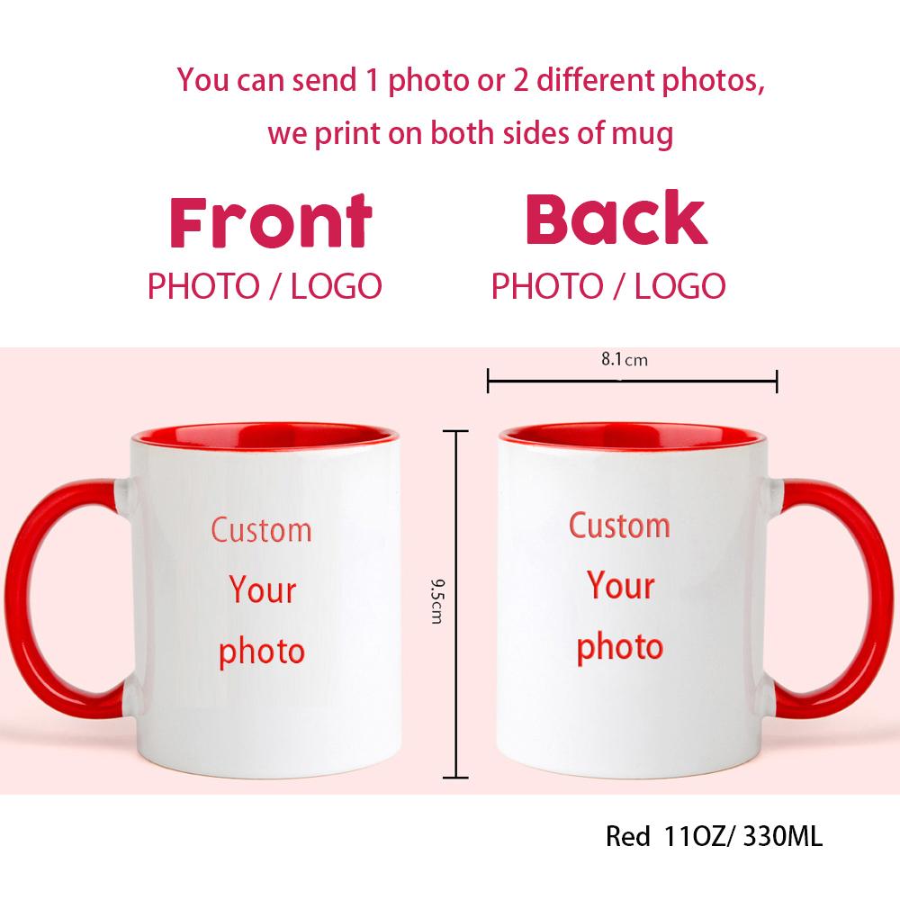 Personalised Your Photo Mug, Custom NAME IMAGE TEXT Cup,Customize Coffee Mugs, Tea Cups, Mothers Day, Wedding Gift 9 COLOURS