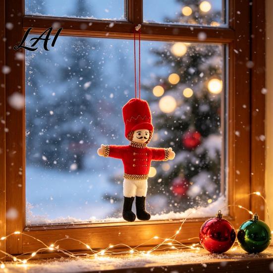 Christmas Tree Ornament Nutcracker Fabric Ornament Handmade Stuffed Soldier Decoration Pendant Xmas Hanging Decor Pendant Party Supplies Retro
