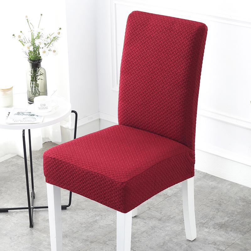 Thickened Jacquard Plaid Chair Cover - Stretchable, Solid Color, Modern Fit for Household or Restaurant.