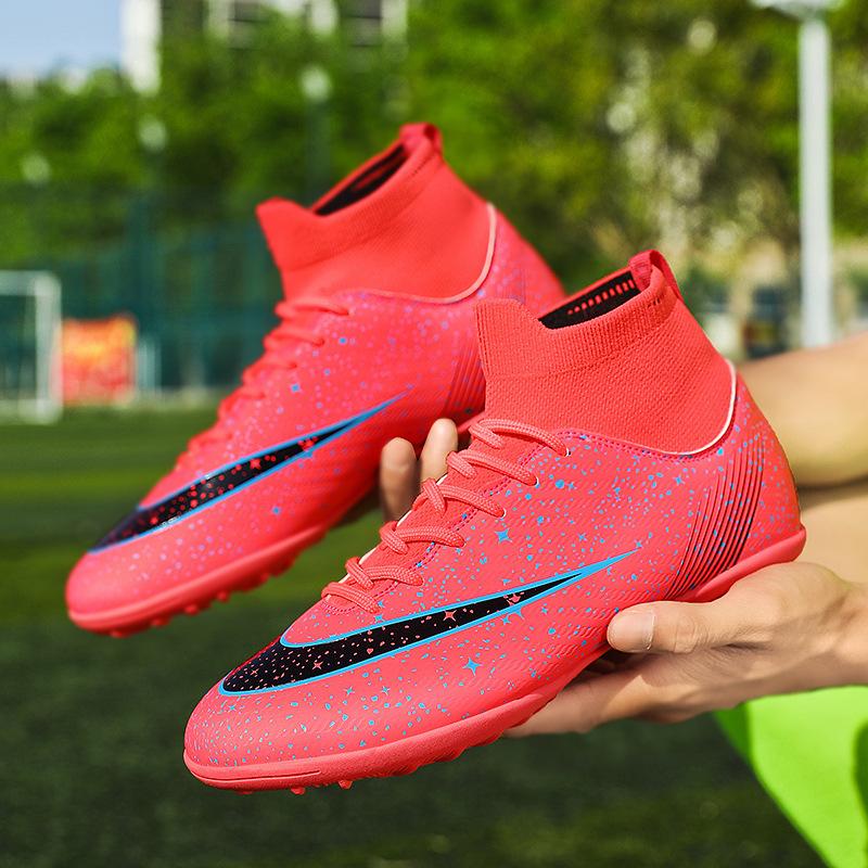 Broken nail shoes Children's football shoes High top men's and women's adult nails Artificial grass training Foreign trade shoes Long nails