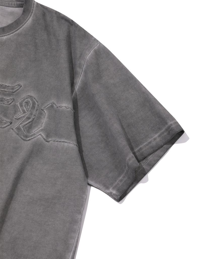 EPISODE UNTITLED Luna Washed Signature Applique T-Shirt_Cocoa Gray