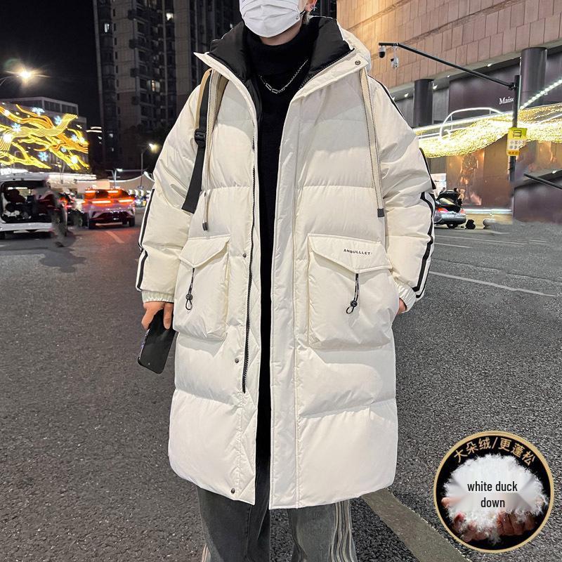 Men's Youth Mid-Length Down Jacket - Winter Thickened Coat for Junior and High School Students