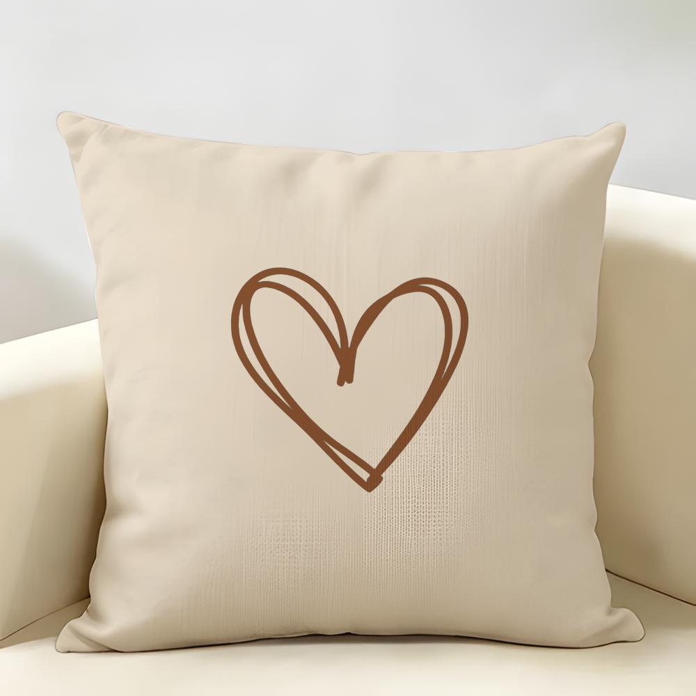 Simplicity Fashion Text Love Cushion Cover Natural Linen Organic Fabric DoubleSided Printing Room Sofa Decor Pillow Case