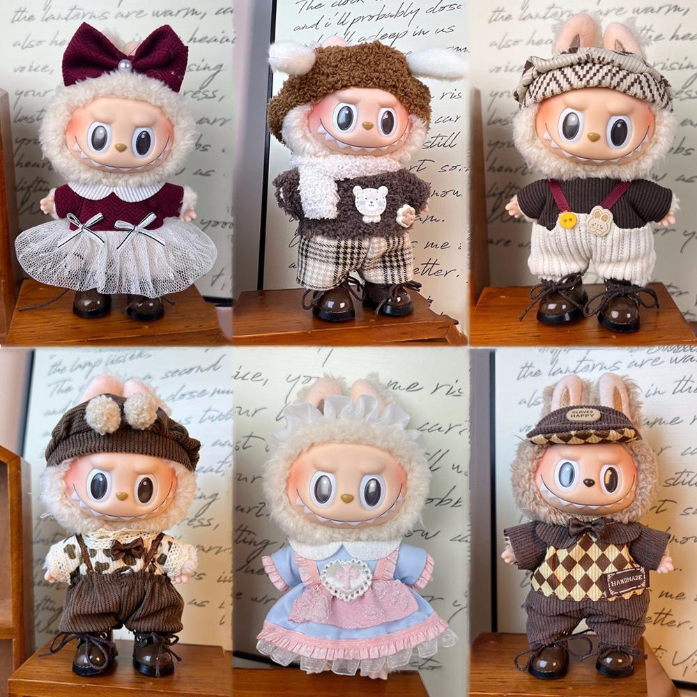 

1 set Pants Sitting Labubu Doll Clothes Princess Dress 17cm Plush Doll s Clothes Children Gift Style 1
