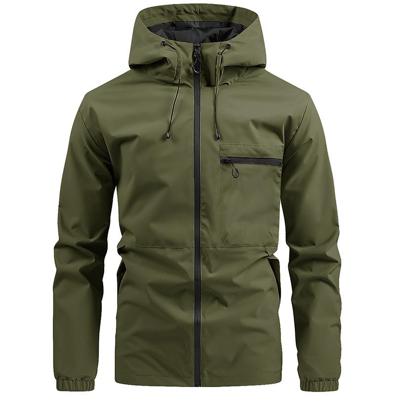 Men's Windproof Hooded Workwear Jacket - Spring & Autumn Casual Trend