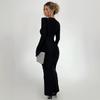 2025 Autumn Ruched Flare Sleeve Slim Fit Dress with Waist-Defining and Hip-Hugging Silhouette