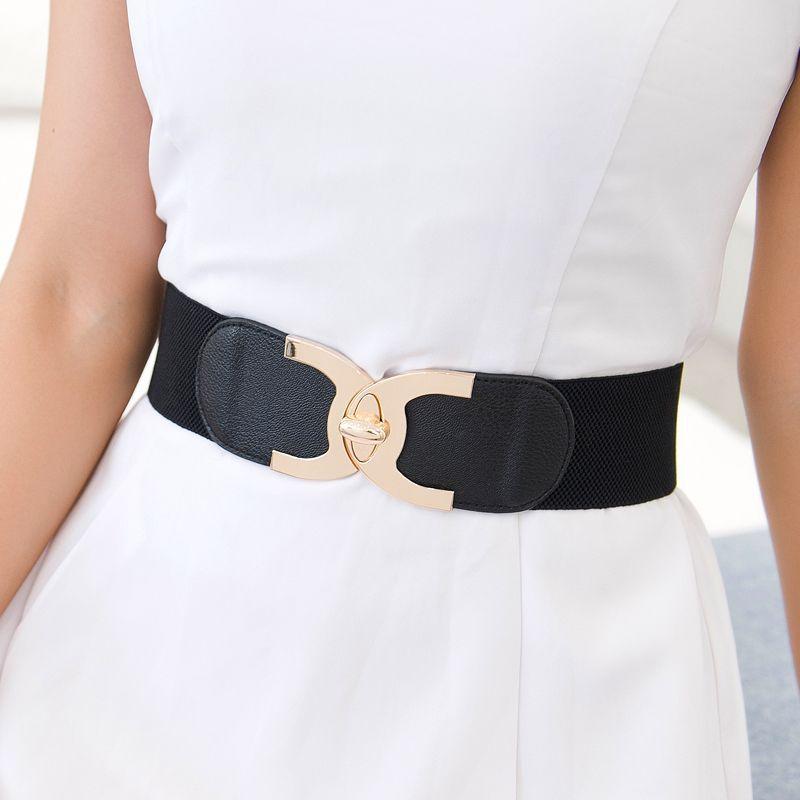 Trendy Womens Black Stretch Waist Belt Offering A Slender Look With Versatile Wear Options