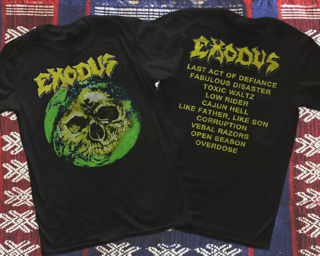 Exodus Vintage T-shirt 80 Tour 1989 2 Side Black Size S to 5XL T-shirt L