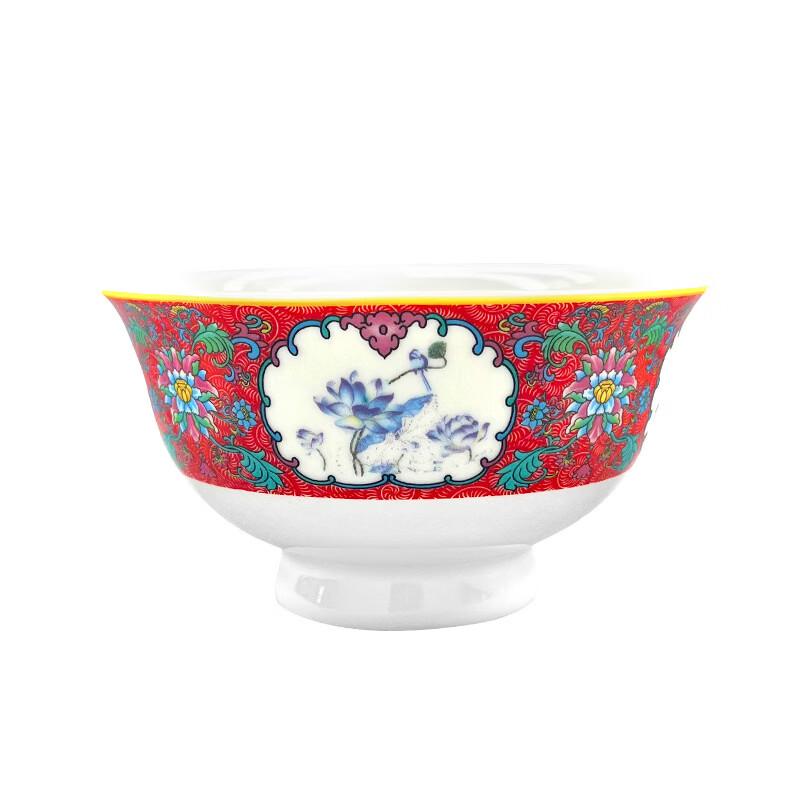 ZISIZ Double Dragon Ceramic High-Foot Bowl Set