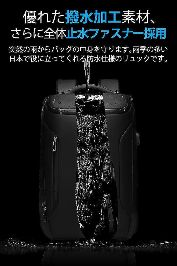 Business Large Waterproof 17 Inch PC Laptop For Business Black [SUNOGE] Rucksack, Men's Backpack, Backpack, Capacity, Waterproof, Zipper, Back, 33L,