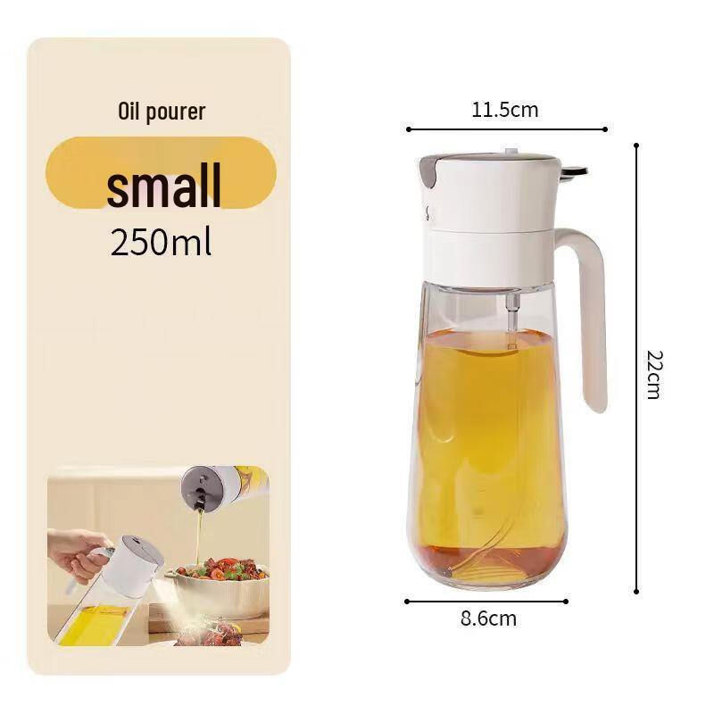 Glass Oil Dispenser Spray & Pour Bottle Set