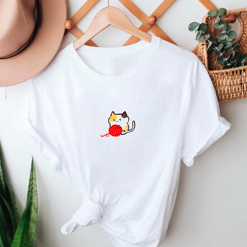 

Women T-Shirt Bear Print Graphic T-Shirt Ladies Tee Shirt Tops Aesthetic Kawaii Streetwear Short Sleeve Harajuku T-Shirt Femme XXXL білий