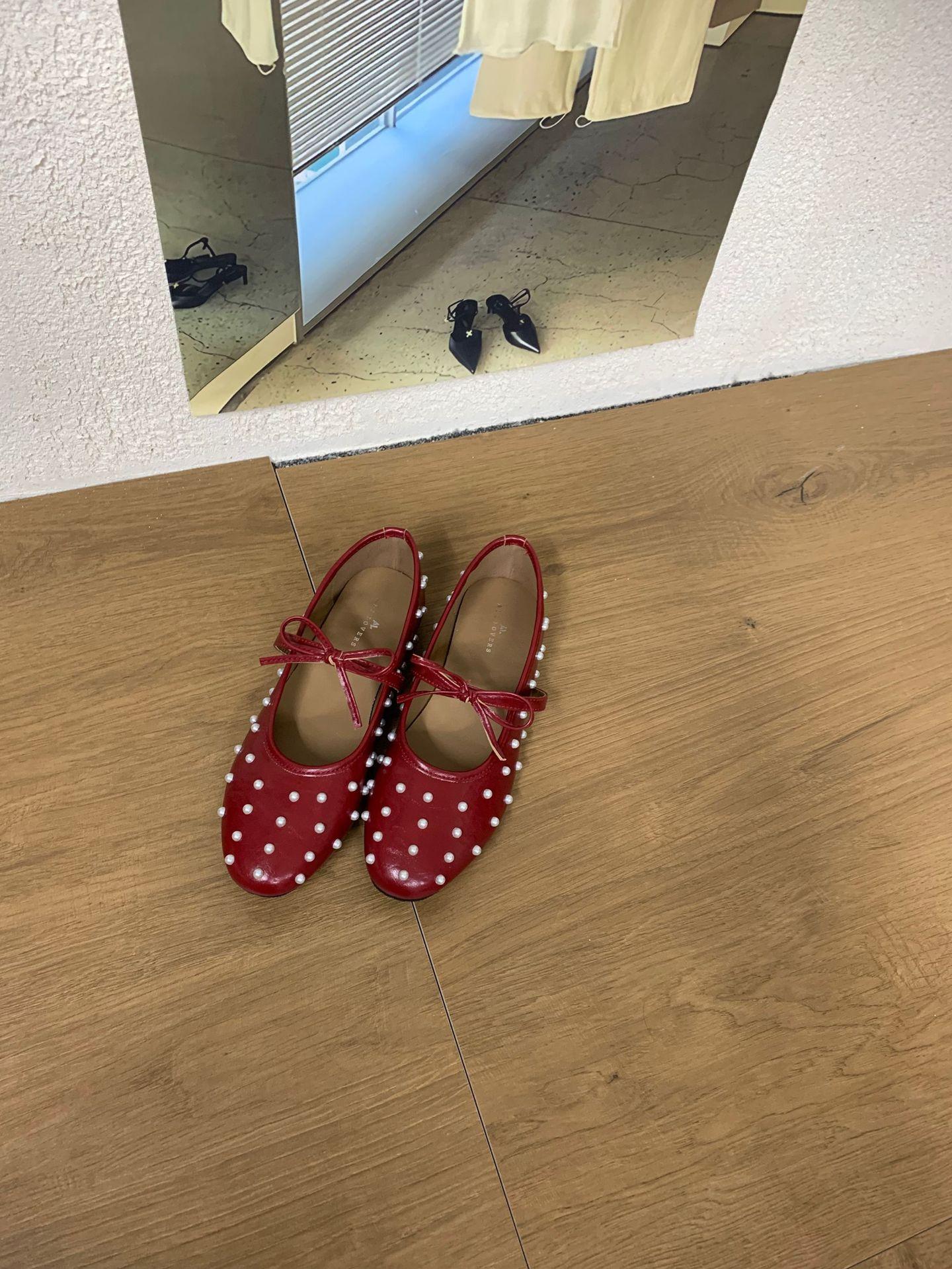 Women s Round Toe Flat Bowknot Vintage Style Pumps - Fashionable Footwear 35