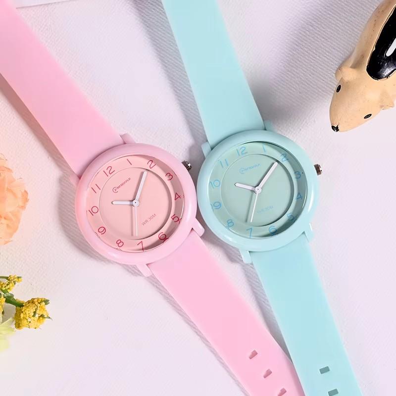 Unisex Children's Student Quartz Watch Simple and Comfortable Campus Exam Waterproof Women's Fashion Quartz Wristwatches