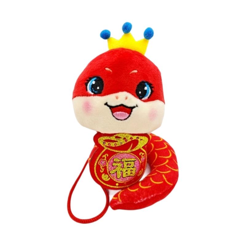 

Cartoon Zodiacs Snake Hanging Decoration Animal Plush Toy Chinese New Year Accessory Handmade Office Desk Ornament 1