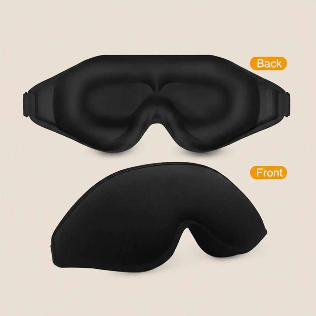 

3D Затемняющая маска для сна на глаза для мужчин и женщин, регулируемый ремешок, дышащая, мягкая, для путешествий, медитации, дневного сна чёрный